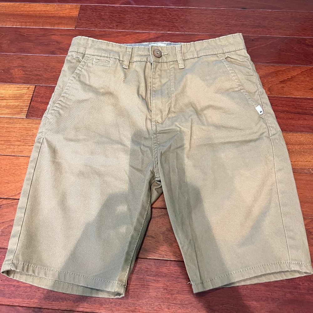 Boys Quicksilver Khaki material and khaki color shorts in size 28.